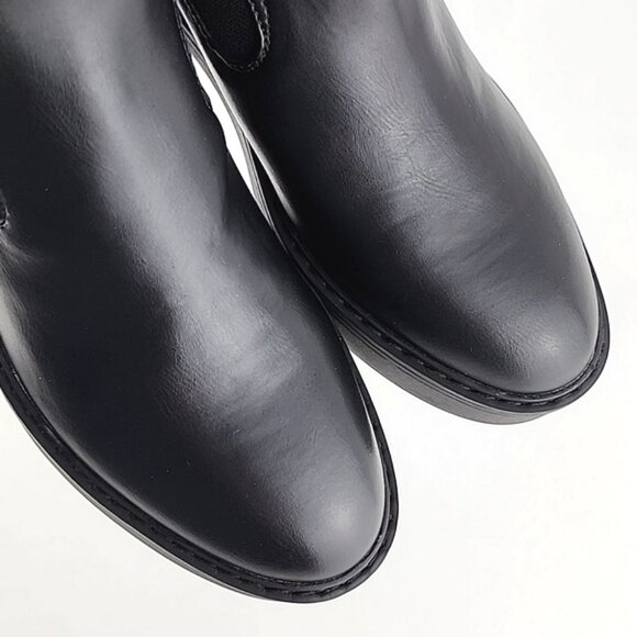 Nine West Women's Doleas Black Faux Leather Platform Slip On Ankle Boots Sz 6.5M - Picture 7 of 16